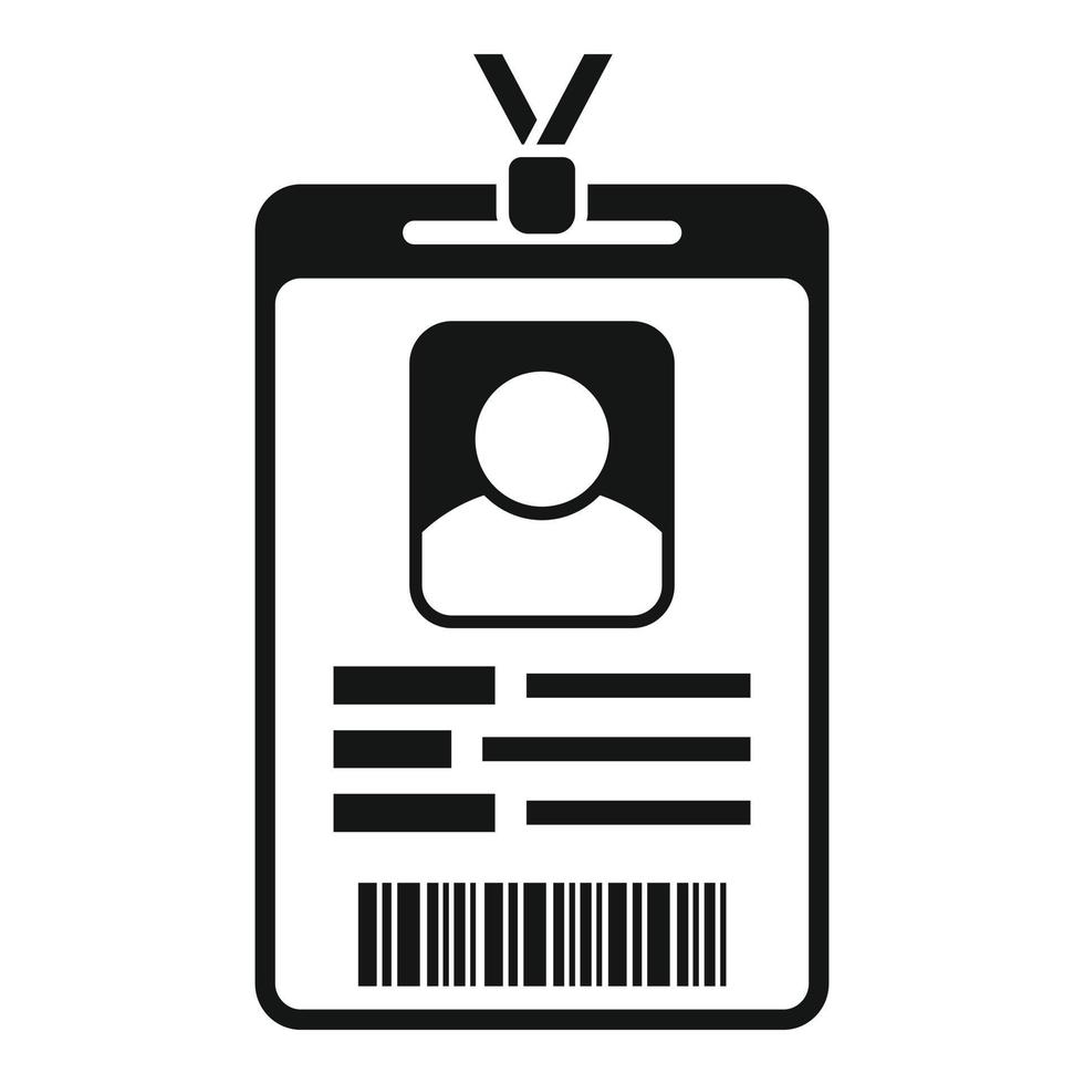 vecteur simple d'icône de modèle de carte d'identité. laissez-passer de bureau