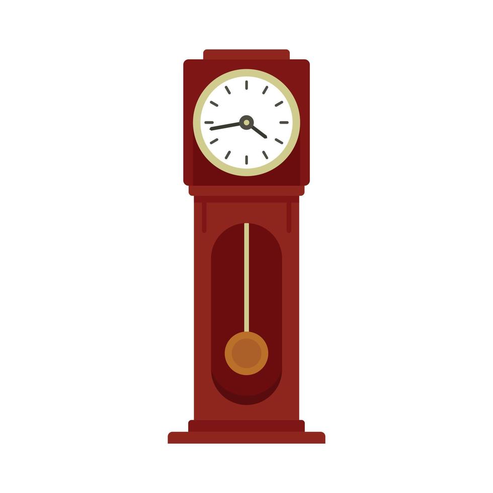 L'icône de l'horloge pendule plat vecteur isolé