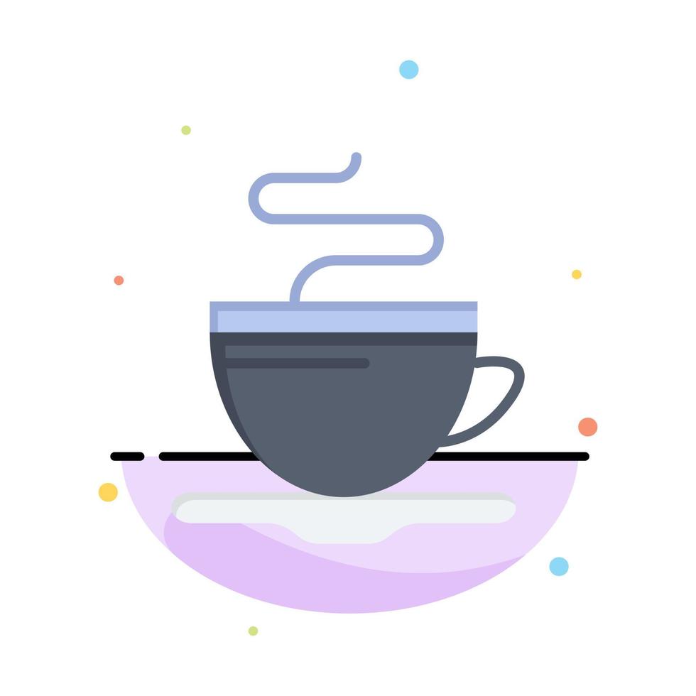 tasse de thé café hôtel abstrait modèle d'icône de couleur plate vecteur