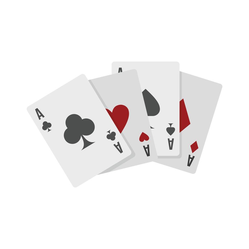 fortune jouer aux cartes icône vecteur isolé plat