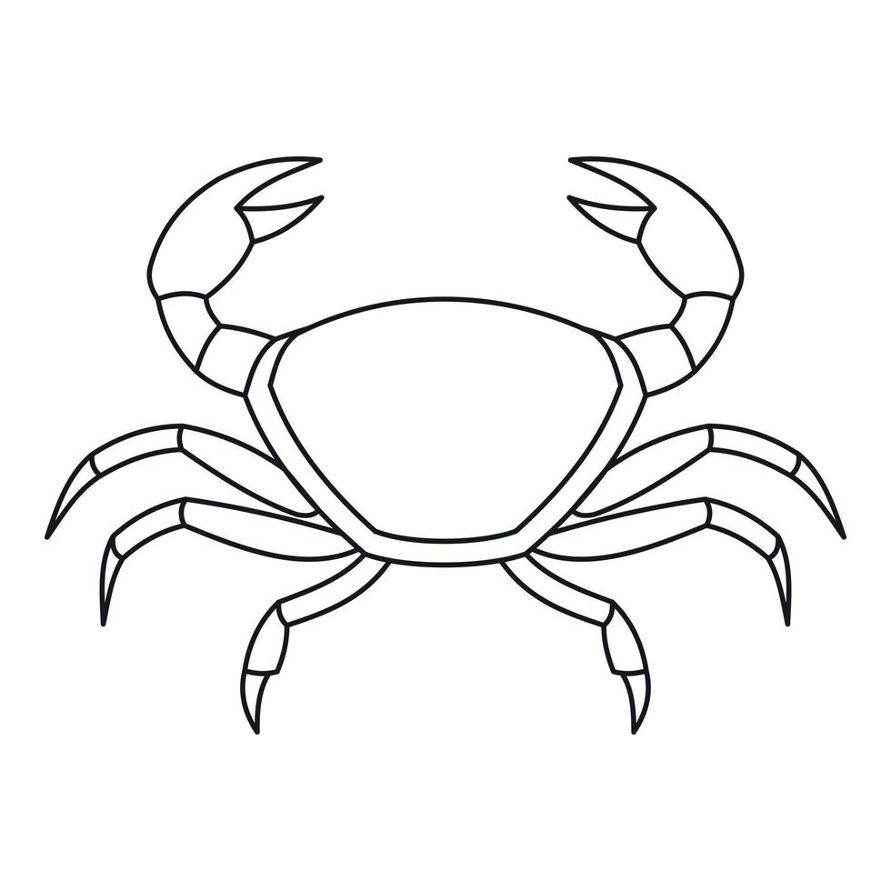 icône de crabe, style de contour vecteur