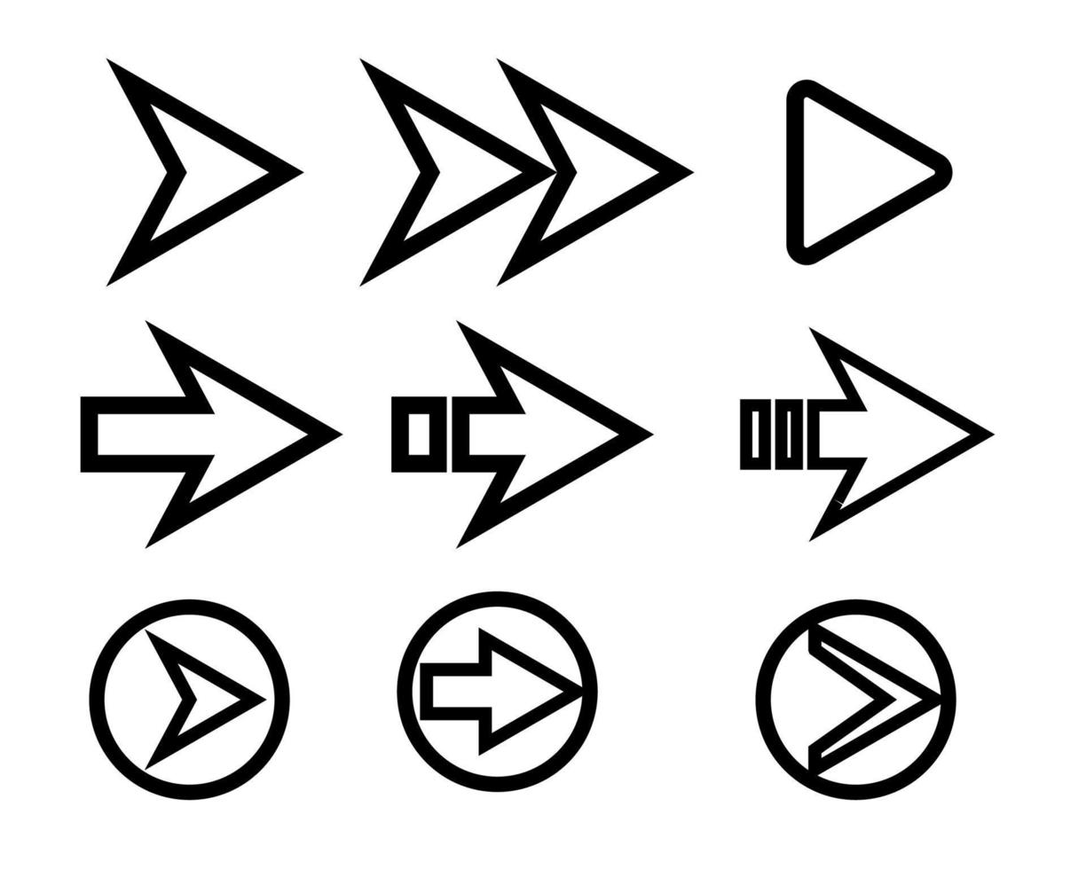 ensemble de conception moderne toutes flèches. vecteur