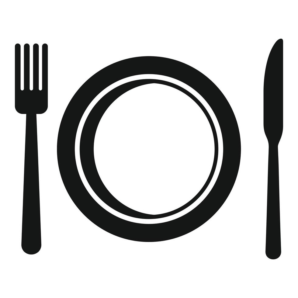 vecteur simple d'icône de restaurant de plaque. dîner de nourriture