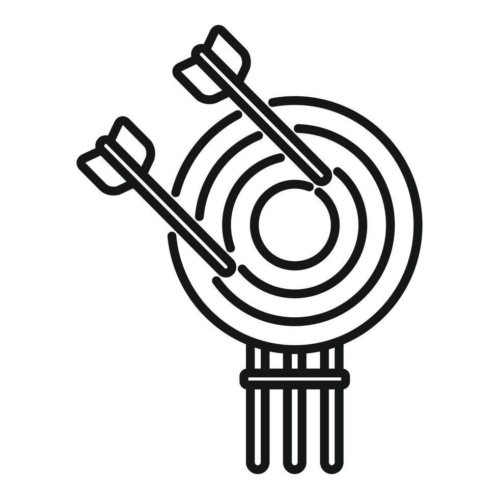 vecteur de contour d'icône de cible de monétisation. entonnoir de monétisation