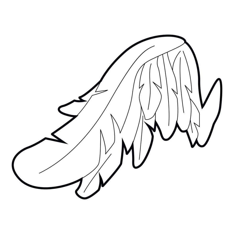 icône d'aile d'ange, style de contour vecteur