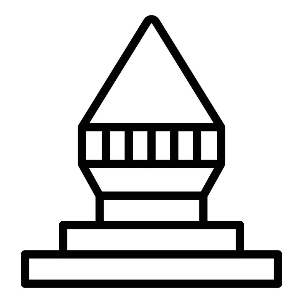 vecteur de contour d'icône de monument de ciel. jour du Myanmar