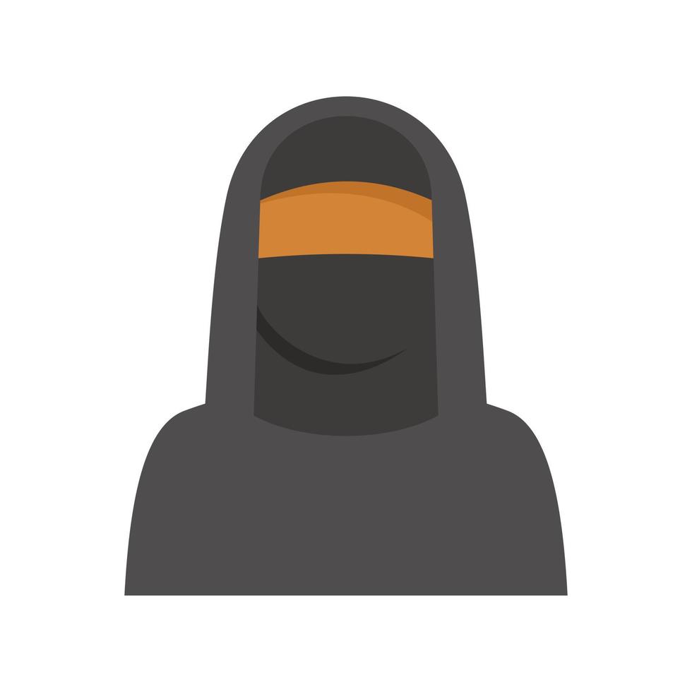 icône de femme musulmane immigrante plat vecteur isolé