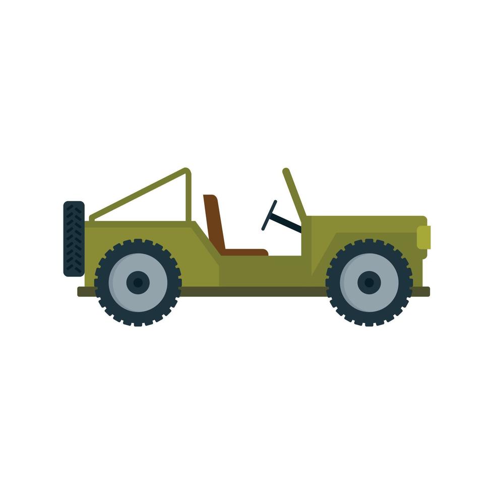 safari chasse jeep icône vecteur isolé plat
