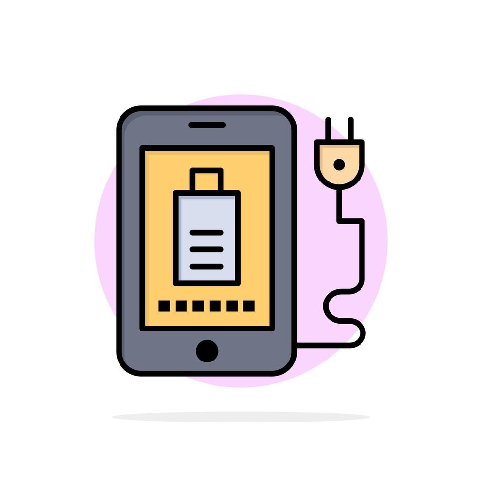 icône de couleur plate de fond de cercle abstrait de prise complète de charge mobile vecteur