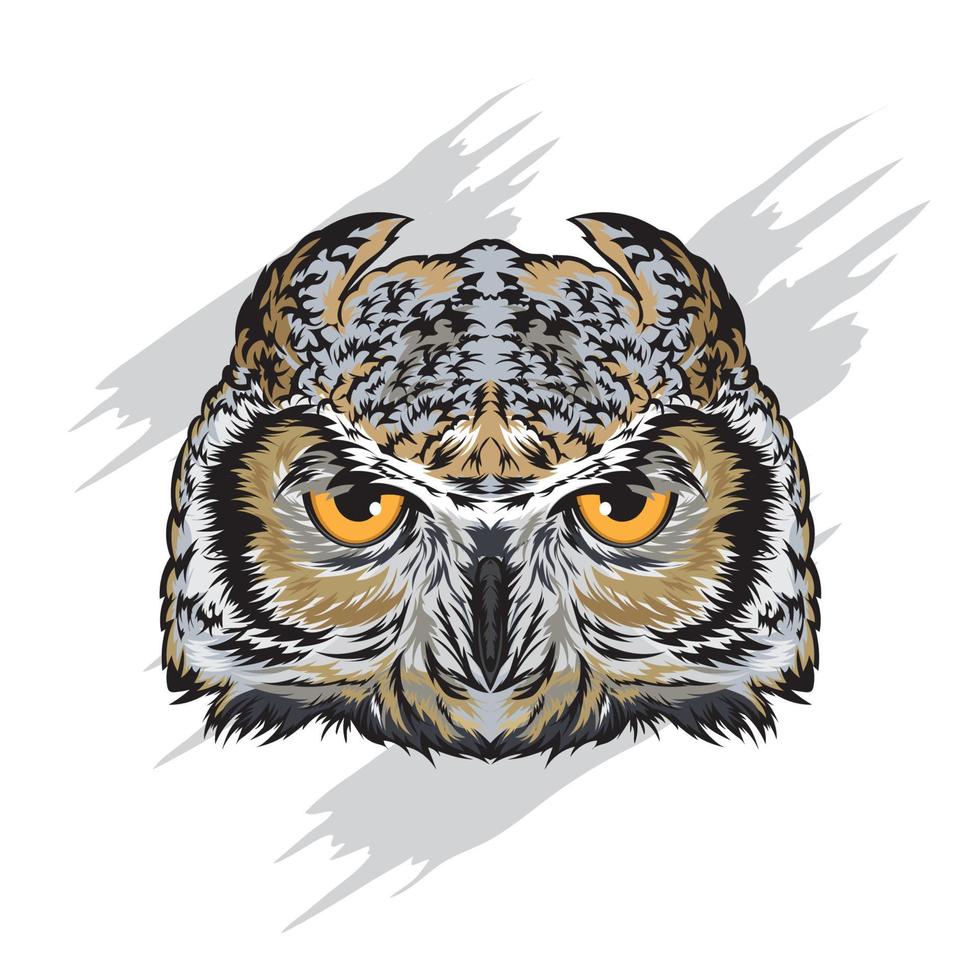 illustration vectorielle de visage de hibou, bon pour la conception de t-shirt et la conception de mascotte vecteur