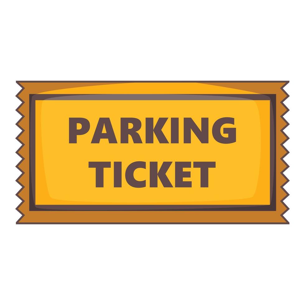 icône de ticket de parking, style cartoon vecteur