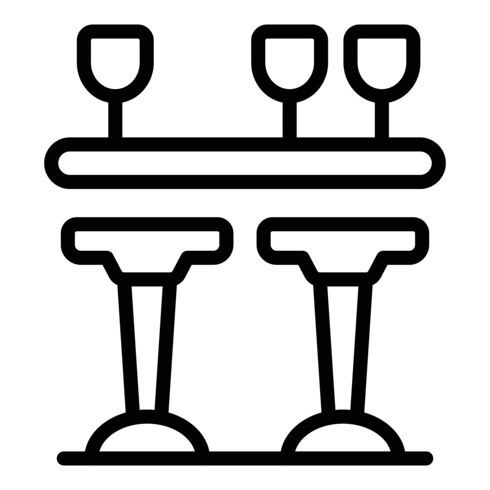 vecteur de contour d'icône de tabouret de bar double. siège moderne