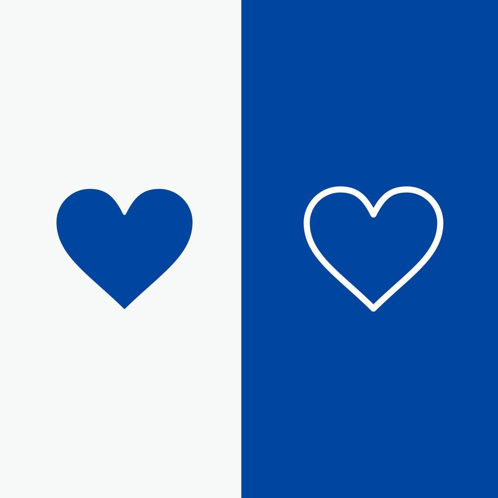 coeur amour comme twitter ligne et glyphe icône solide bannière bleue ligne et glyphe icône solide bannière bleue vecteur