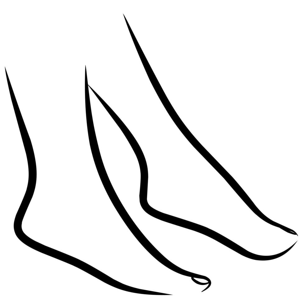 illustration vectorielle belle femme pieds ligne icône sur fond blanc. parfait pour les logos de salon, de traitement, de crème et de spa. vecteur