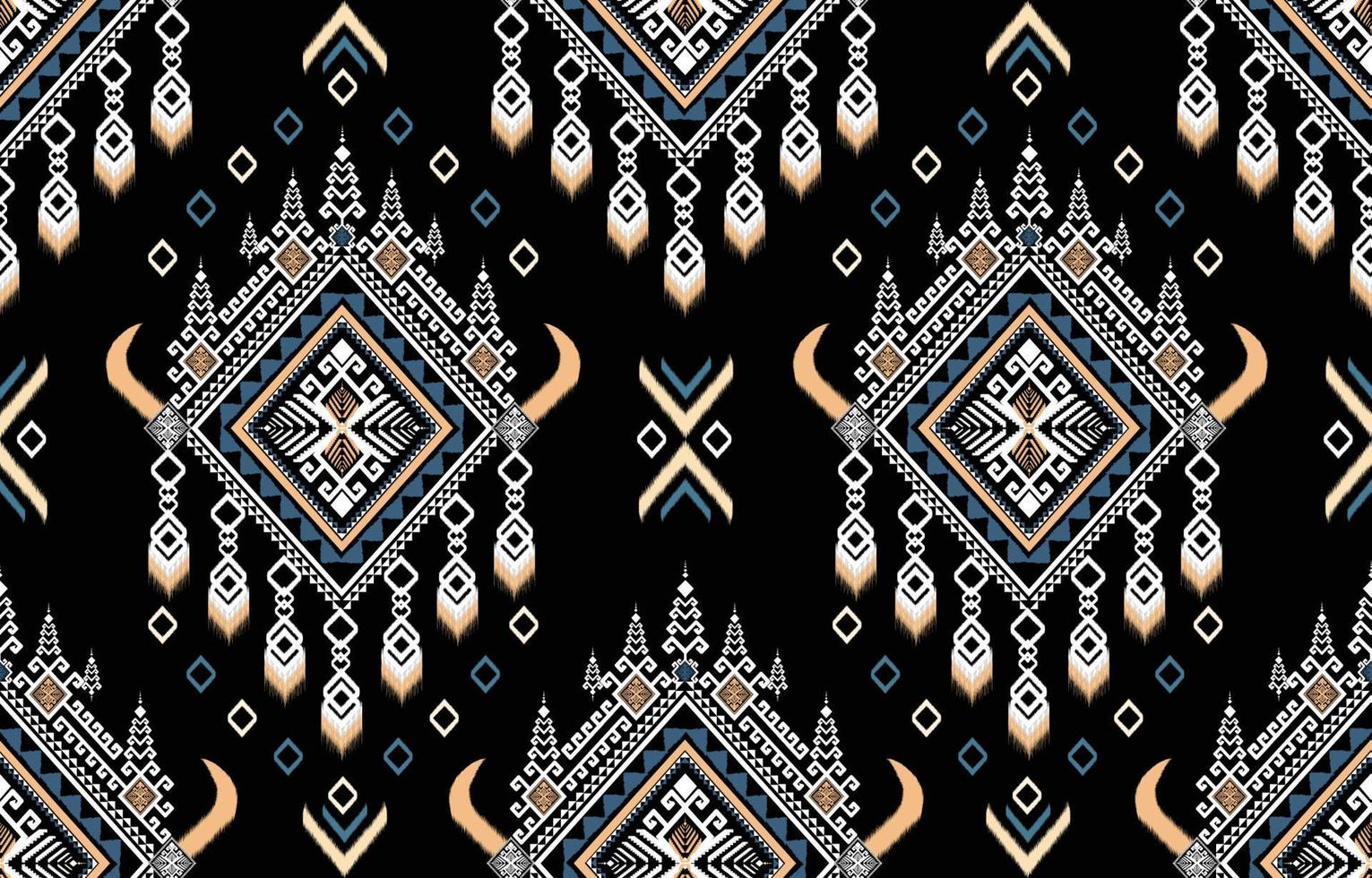 motif ikat design.eethnic motif ikat oriental afro-américain mexicain motif aztèque textile et vecteur bohème. conception pour le fond, le papier peint, l'impression de tapis, le tissu, le motif batik .vector ikat.