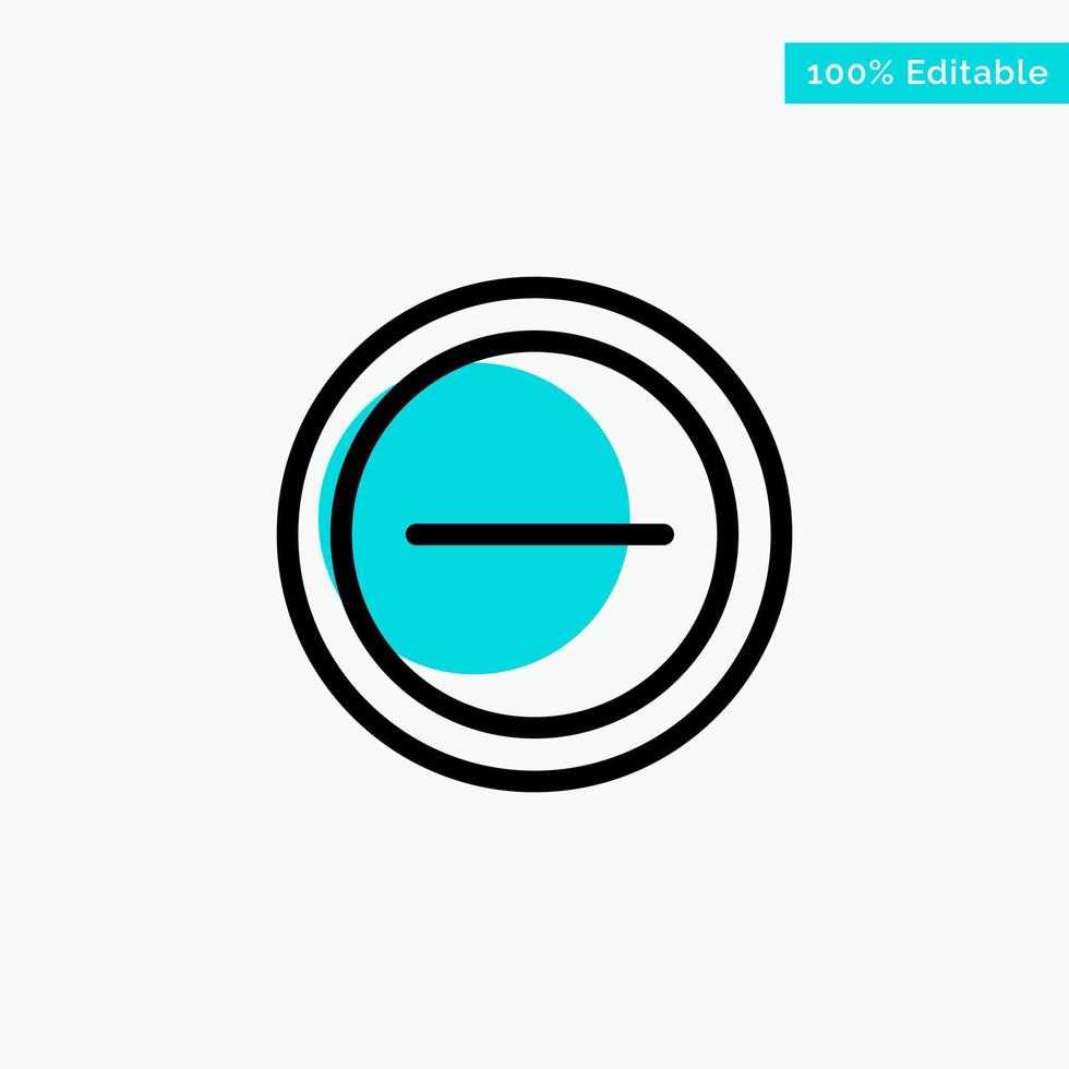 interface moins l'icône de vecteur de point de cercle de surbrillance turquoise utilisateur