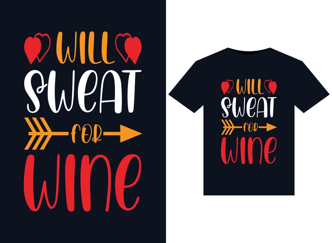 va transpirer pour des illustrations de vin pour la conception de t-shirts prêts à imprimer vecteur
