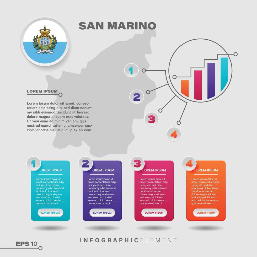 Élément d'infographie graphique de Saint Marin vecteur