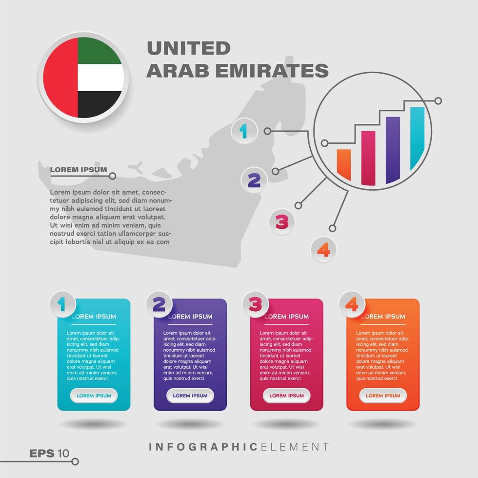 élément infographique graphique des émirats arabes unis vecteur