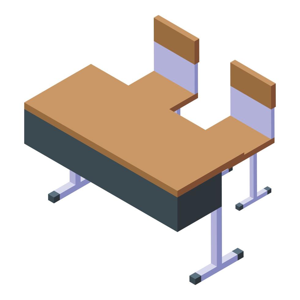 vecteur isométrique d'icône de banc d'étudiant. département du bâtiment