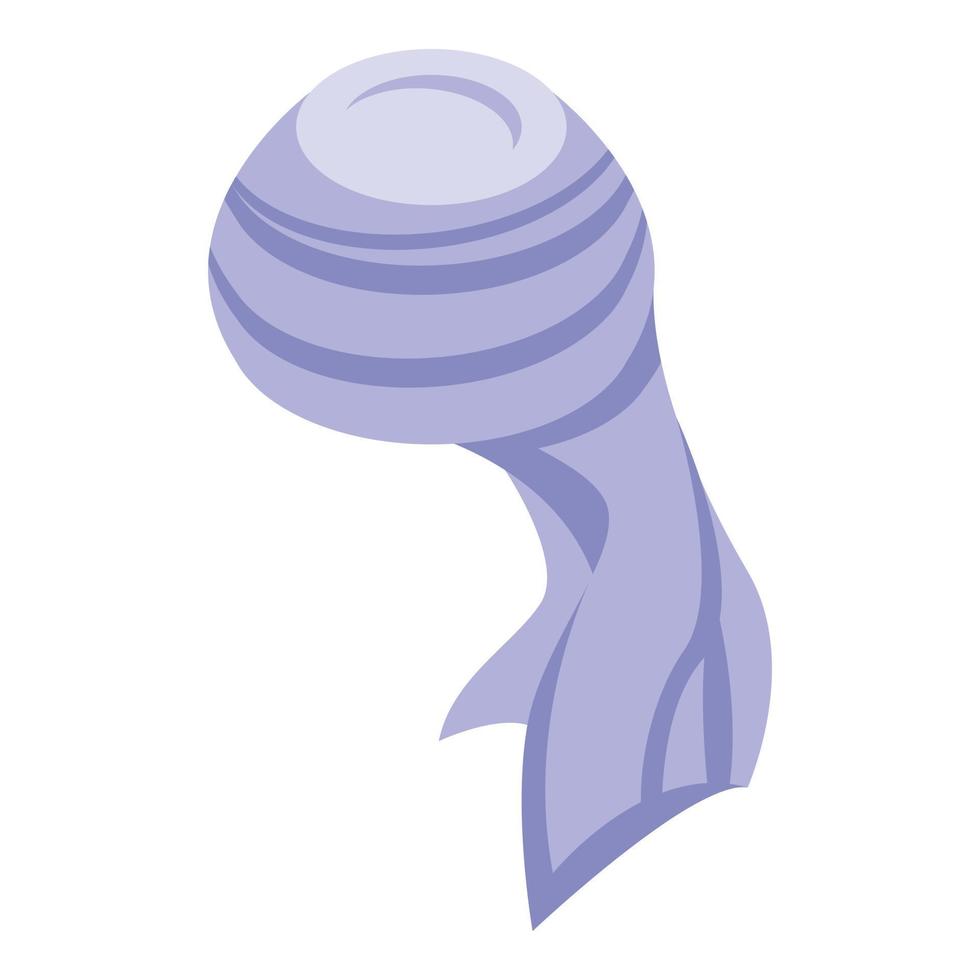 vecteur isométrique d'icône de turban de femme blanche. chapeau arabe