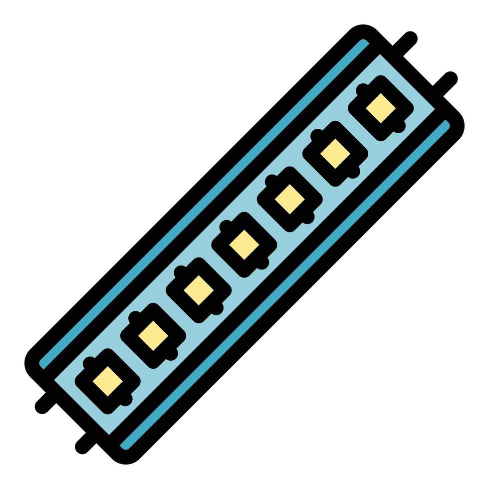 vecteur de contour de couleur d'icône de puce de bande led