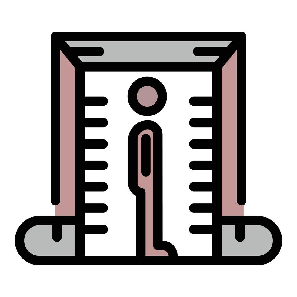 vecteur de contour de couleur d'icône de détecteur de métaux