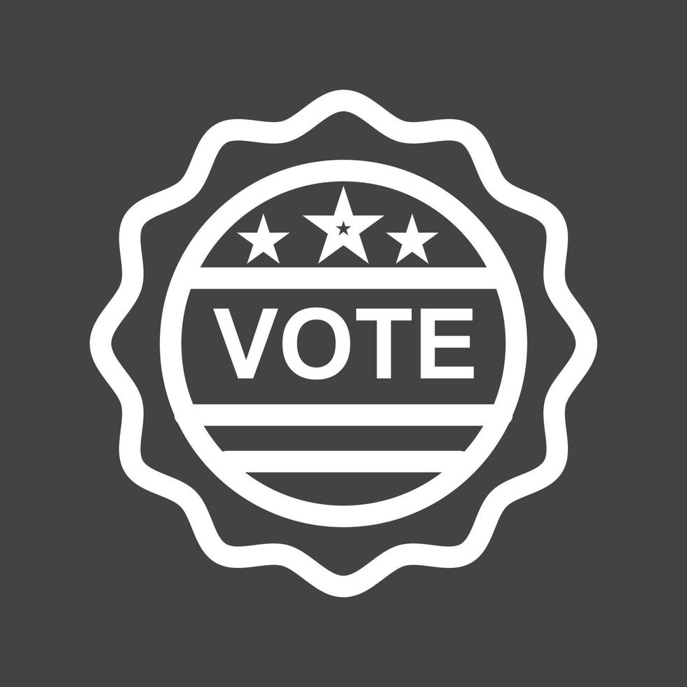 icône inversée de la ligne d'autocollant de vote vecteur