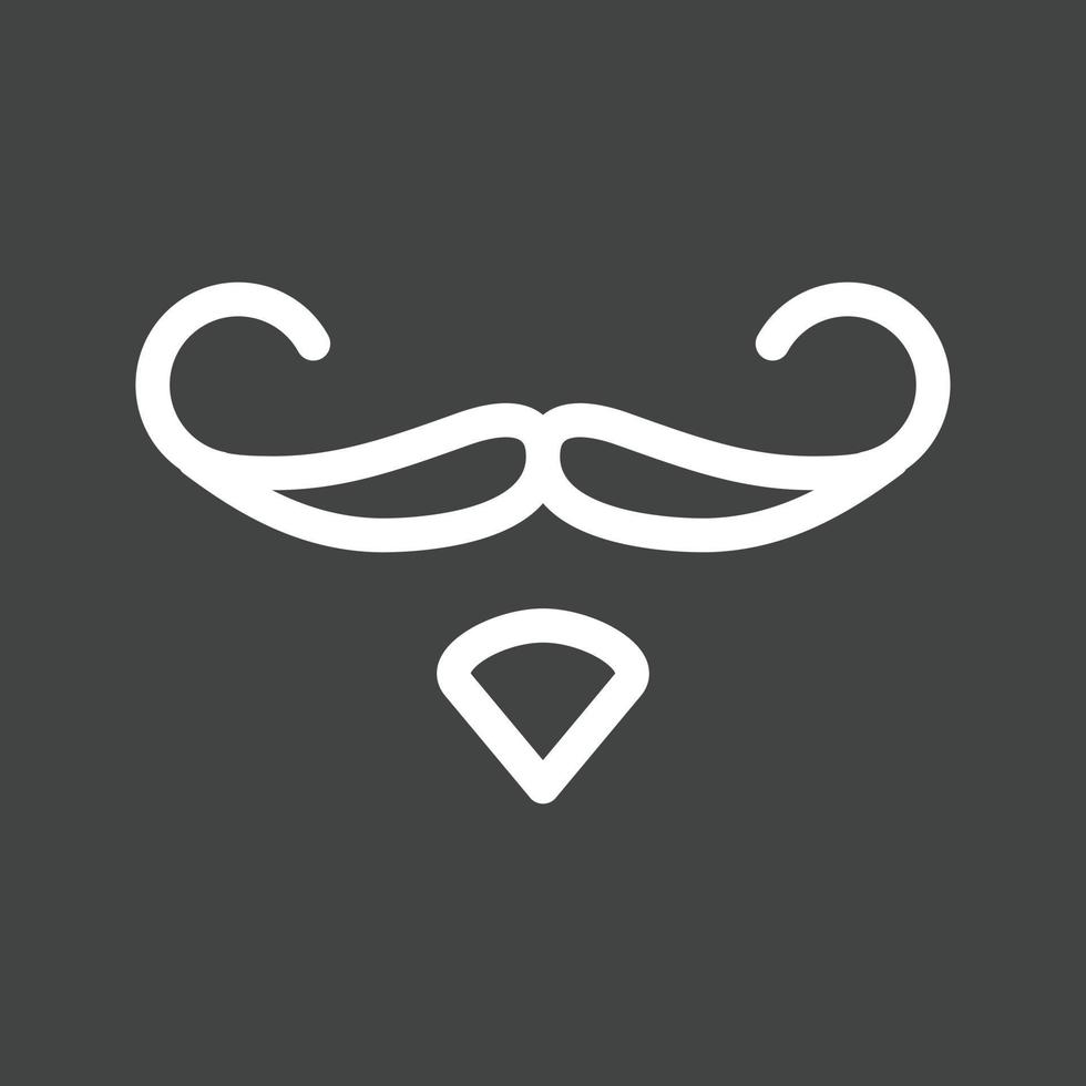 moustache i ligne icône inversée vecteur