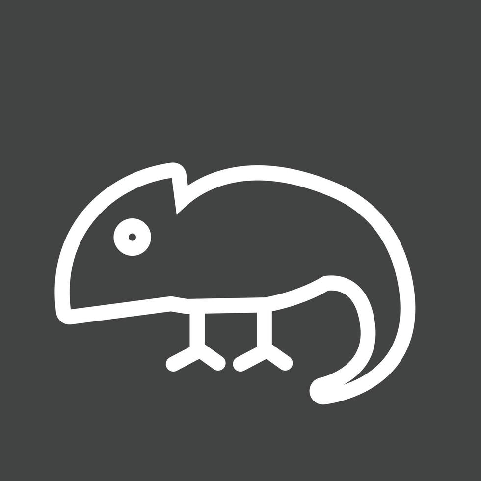 icône inversée de la ligne de caméléon pour animaux de compagnie vecteur