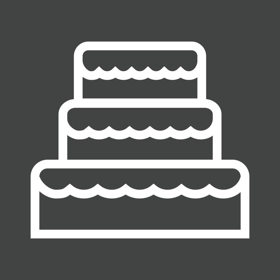 gâteau de mariage ii ligne icône inversée vecteur