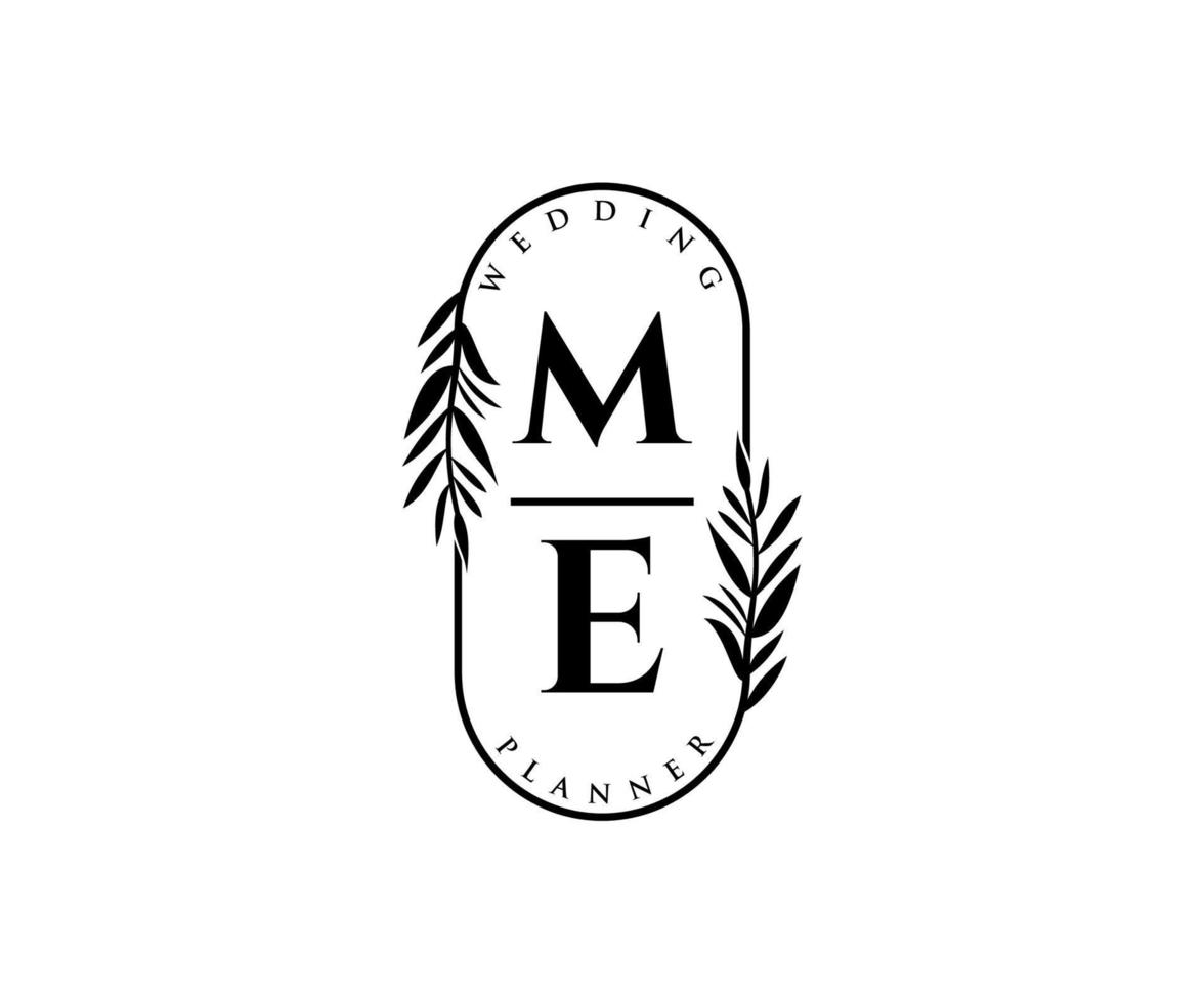 moi initiales lettre mariage monogramme logos collection, modèles minimalistes et floraux modernes dessinés à la main pour cartes d'invitation, réservez la date, identité élégante pour restaurant, boutique, café en image vectorielle vecteur