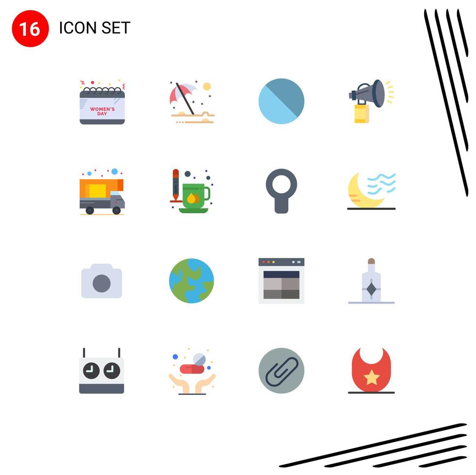 16 icônes créatives signes et symboles modernes du ventilateur de camping annuler peuvent diffuser un pack modifiable d'éléments de conception de vecteur créatif