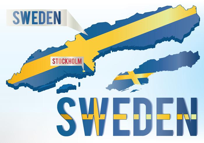 Carte du drapeau de la Suède vecteur