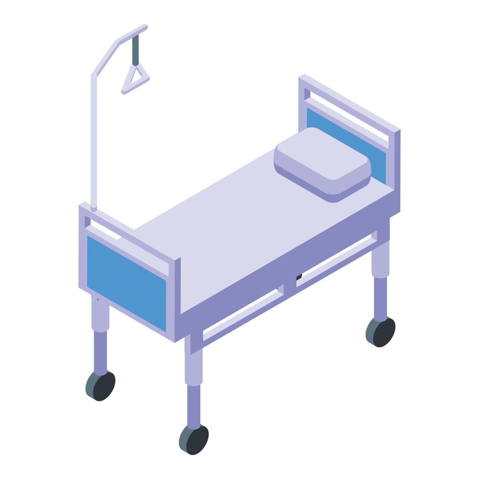 vecteur isométrique d'icône de lit d'hôpital. soins infirmiers
