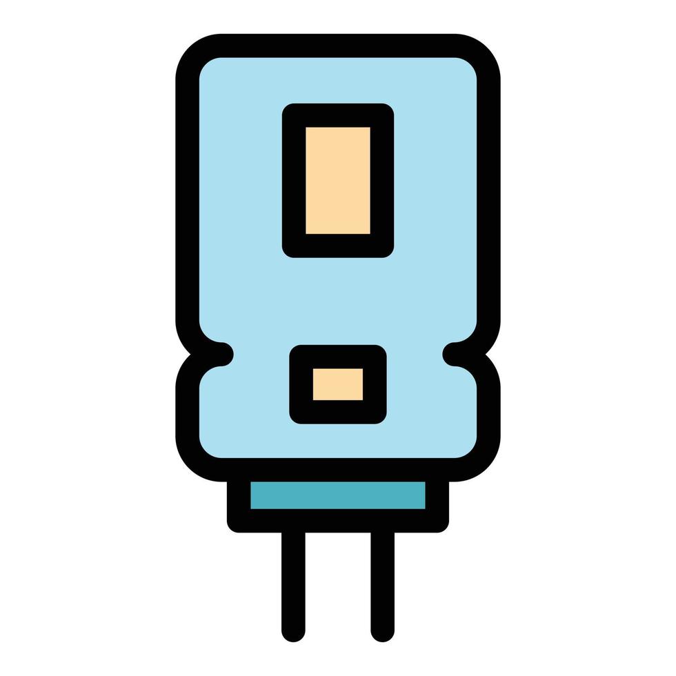 vecteur de contour de couleur d'icône de condensateur en aluminium