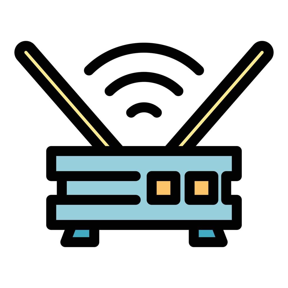 vecteur de contour de couleur de l'icône du modem de connexion