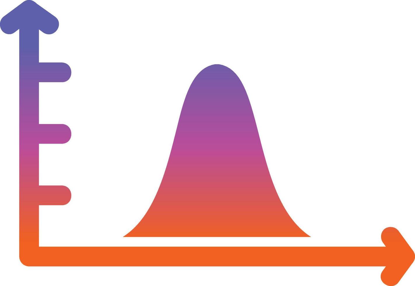 courbe en cloche sur la conception d'icône de vecteur graphique