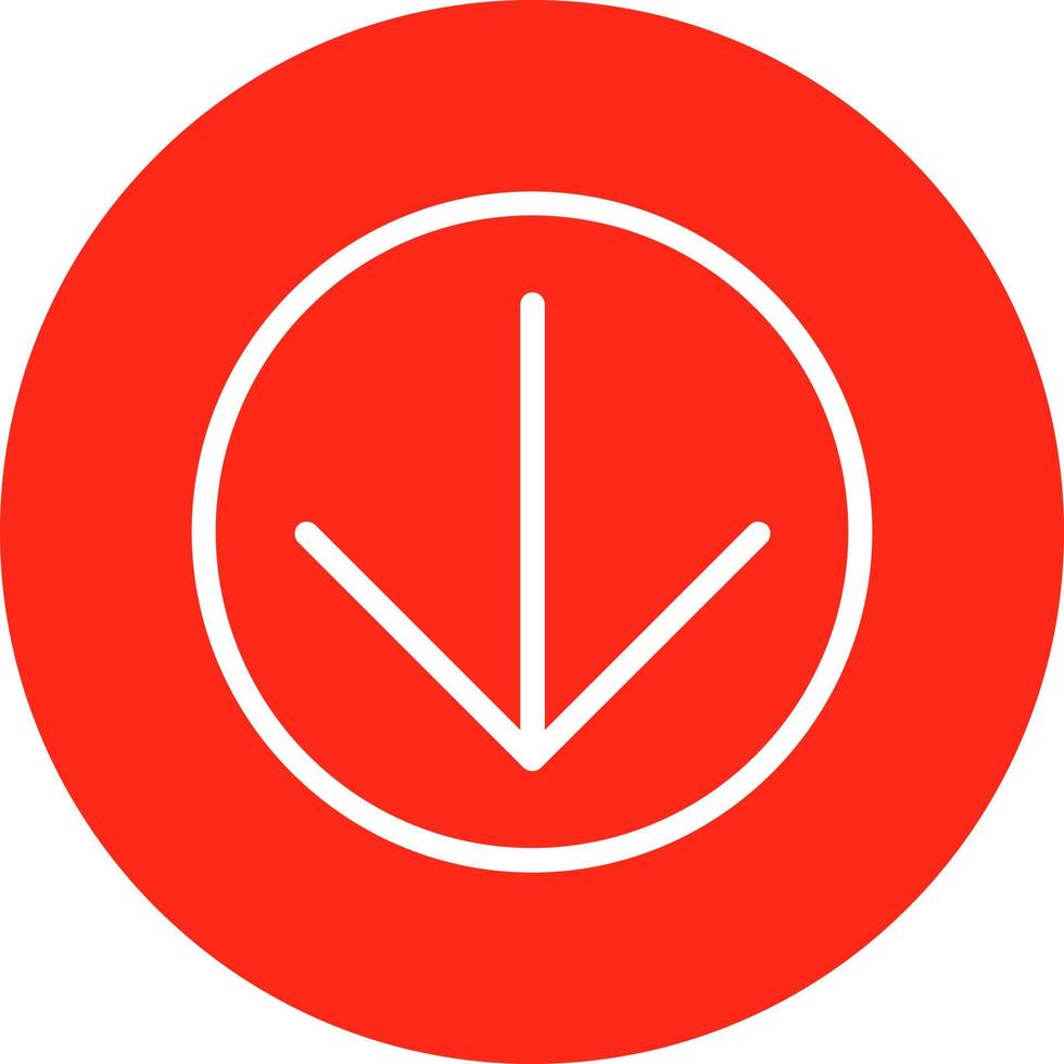 flèche cercle vers le bas conception d'icône vectorielle vecteur