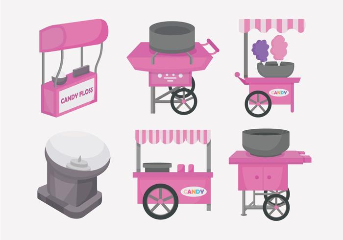 Candy Floss Cart Vector Illustration