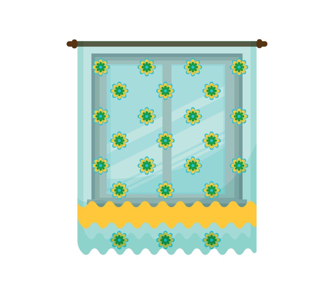 illustration vectorielle de fenêtre avec rideau vecteur