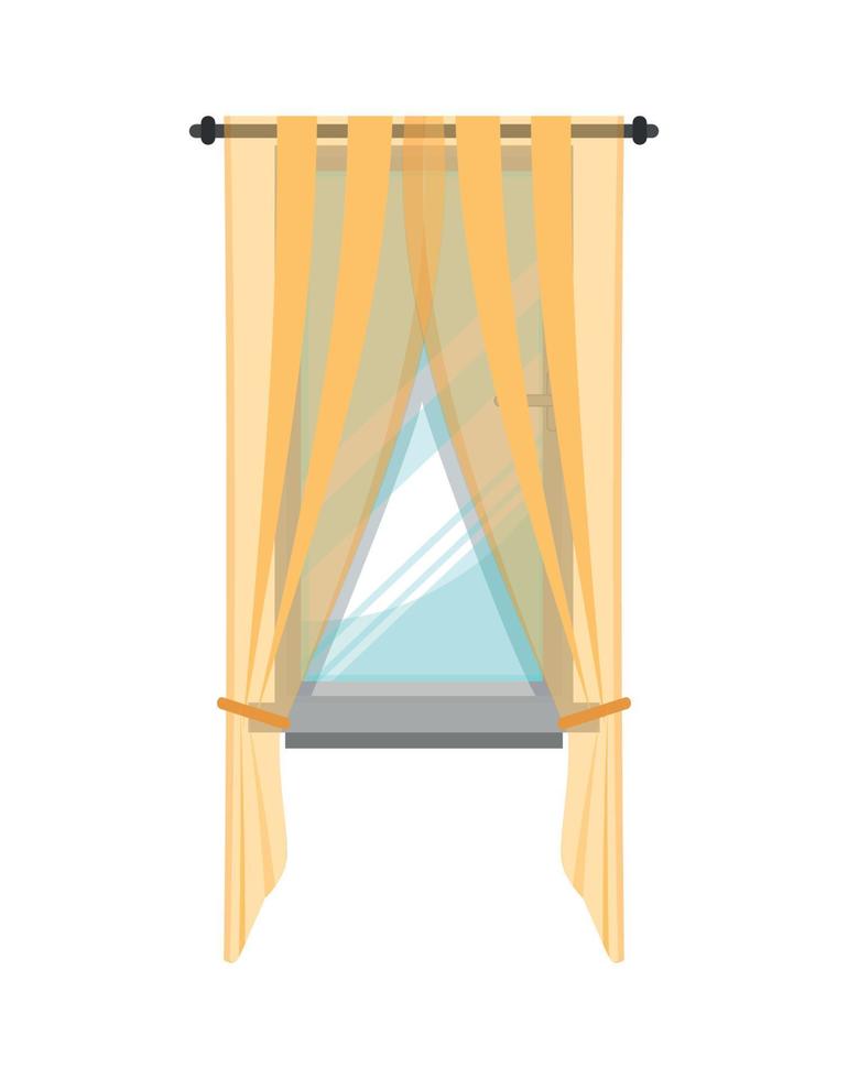 illustration vectorielle de fenêtre avec rideau vecteur