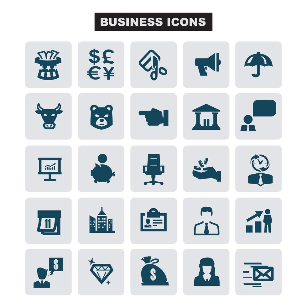 jeu d'icônes d'affaires et de finances - collection d'icônes, vecteur