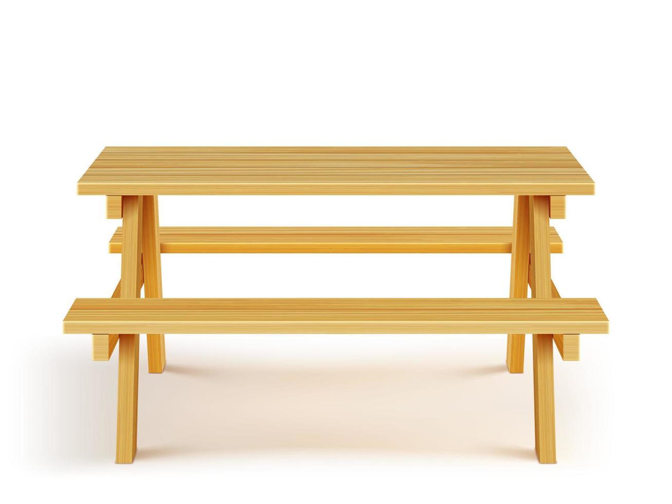 table de pique-nique en bois avec bancs, meubles en bois vecteur