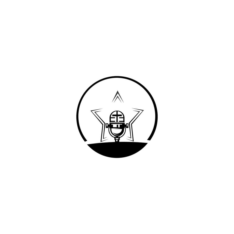 création de logo de podcast. modèle de logo de studio d'enregistrement vecteur