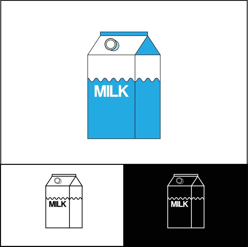 Emballage de sac en papier carton de lait, vecteur isolé