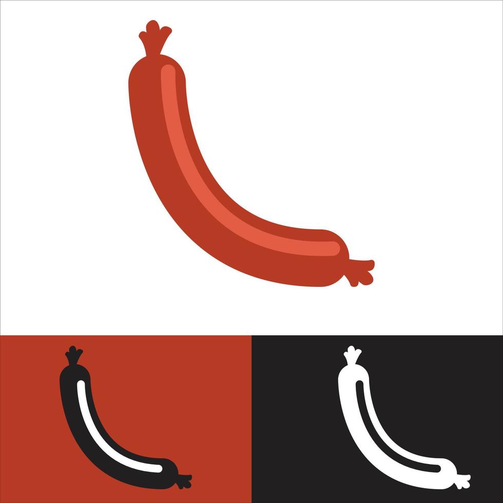 logo de saucisse, hot-dog, vecteur alimentaire