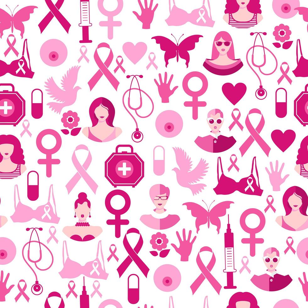 mois de sensibilisation au cancer du sein, modèle sans couture vecteur