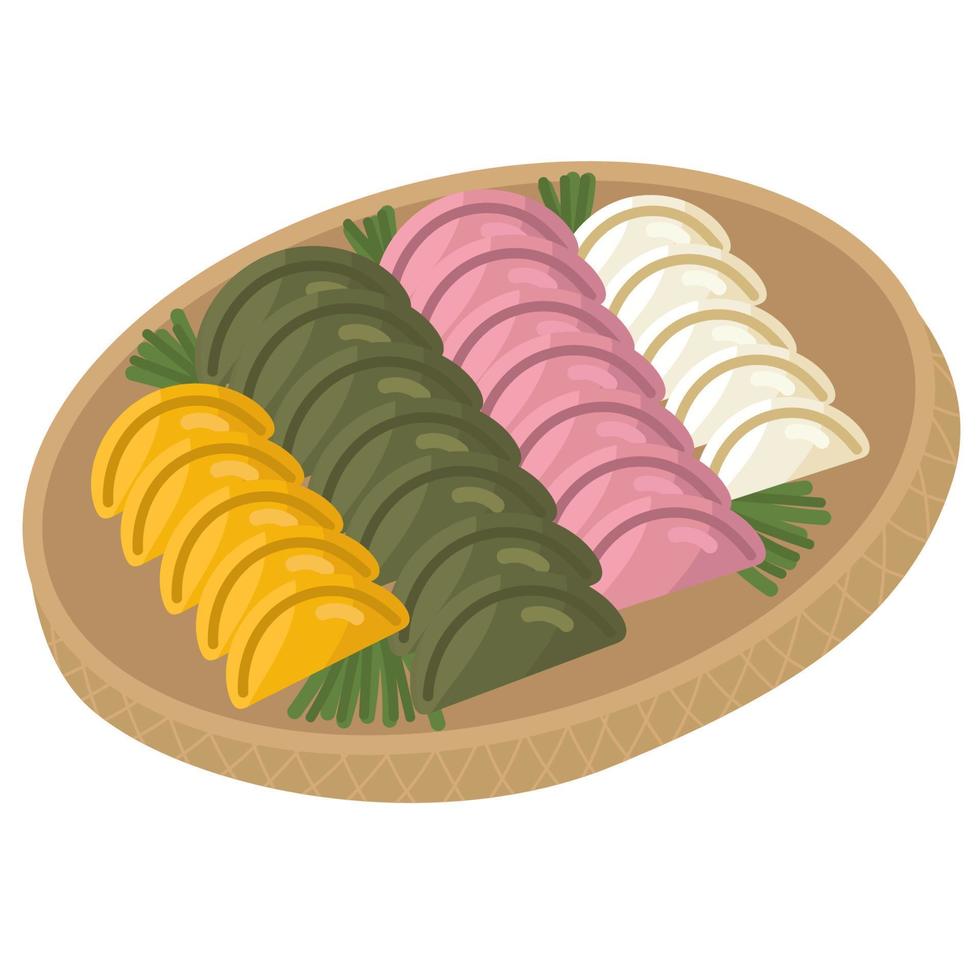 songpyeon.petits gâteaux de riz traditionnels coréens. vecteur