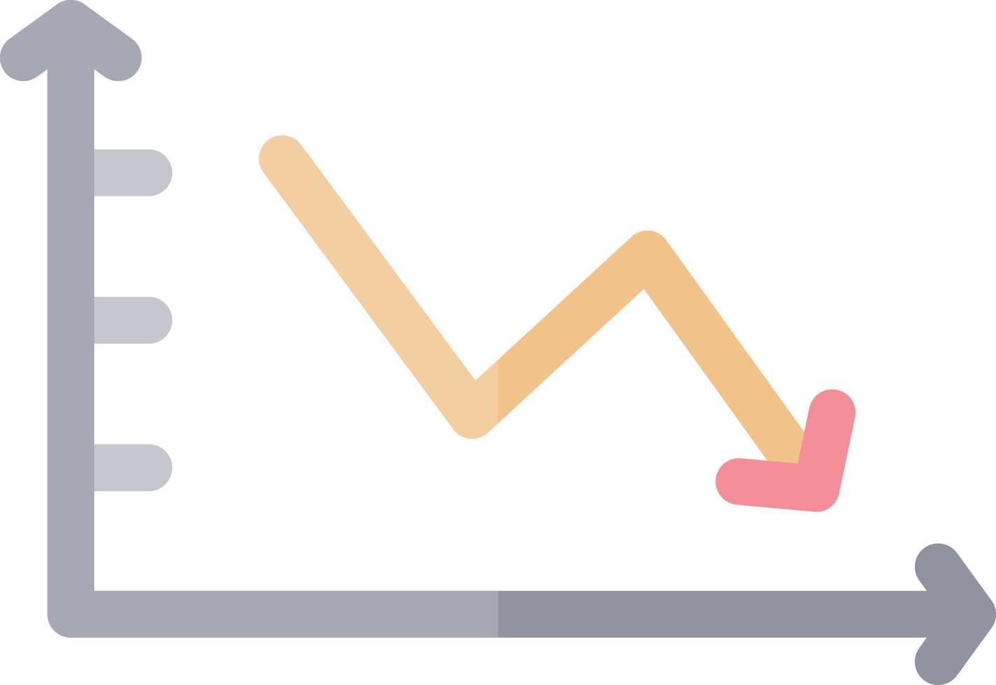 conception d'icône de vecteur de graphique en ligne décroissante